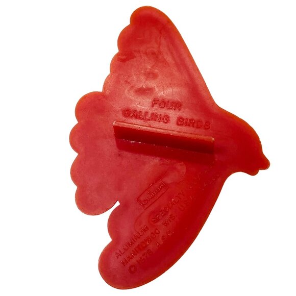 Vintage 1978 Chilton 1 Four Calling Birds Christmas Imprint Cookie Cutter Red - Picture 2 of 5